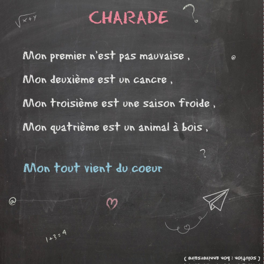 Charade tableau école