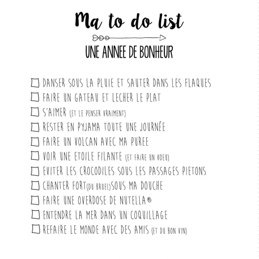 To do list bonheur