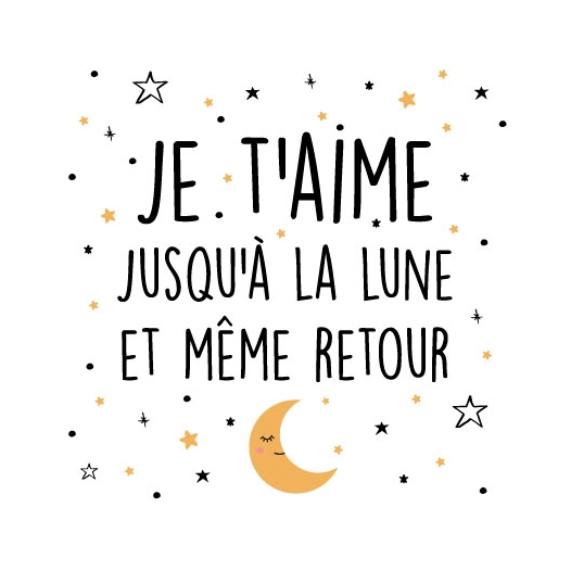 je t'aime lune  -carte
