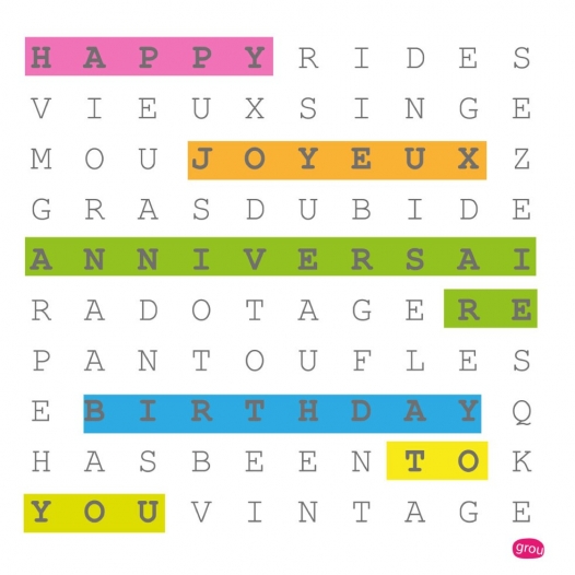 Anniversaire surligné carte