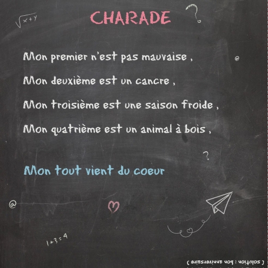 Charade tableau école carte