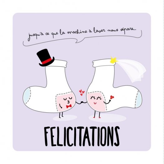 Chaussettes mariage carte