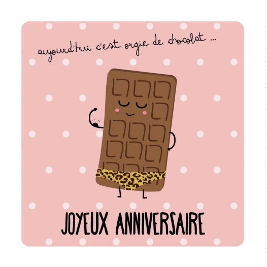 Chocolat anniversaire carte