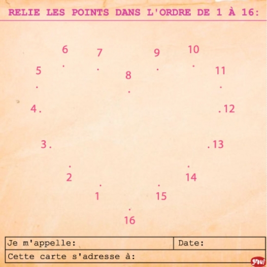 Coeur à relier carte