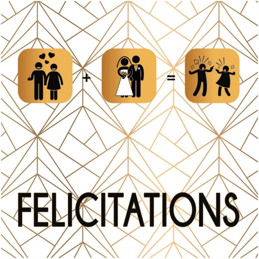 Félicitations mariage or carte