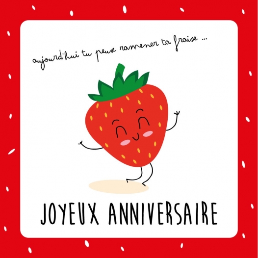 Fraise anniversaire carte
