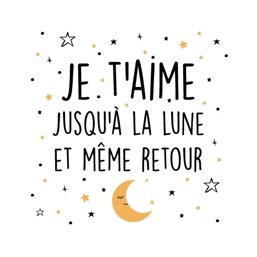 Je t'aime lune carte