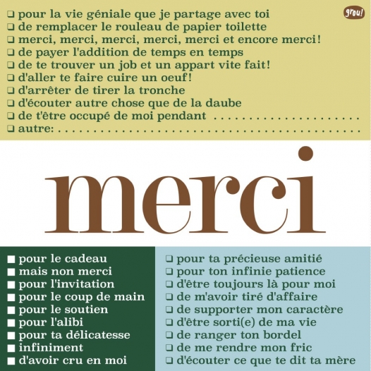 Merci choix multiple carte