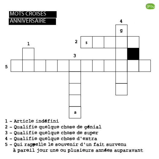 Mots croisés anniversaire...